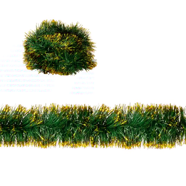 FESTÃO METALIZADO 11,5 CMX2 M VERDE COM PONTAS DOURADAS