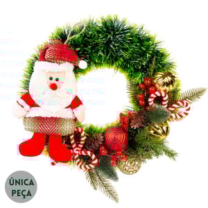 GUIRLANDA NATAL 38 CM PAPAI NOEL COM BOLAS