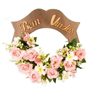 GUIRLANDA BEM VINDOS 32 CM ROSA