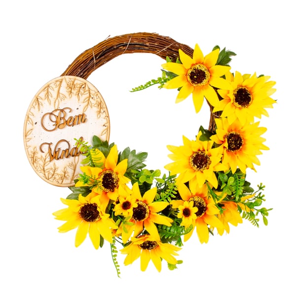 GUIRLANDA BEM VINDOS 35 CM GIRASSOL