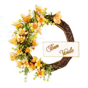 GUIRLANDA BEM VINDO 35 CM AZALEIA LARANJA