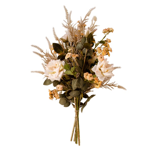 BUQUÊ DECORADO 56 CM ROSAS E FLORES DO CAMPO