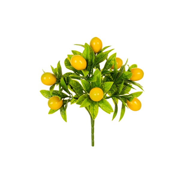 BUQUÊ FRUTAS LIMÃO SICILIANO AMARELO X5 20 CM COM FOLHAS