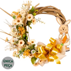 GUIRLANDA PÁSCOA  35 CM COELHO MADEIRA