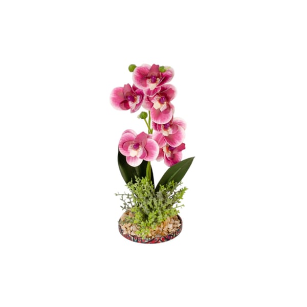 VASO DECORATIVO INT. ORQUÍDEA 19 CM COM PICK 