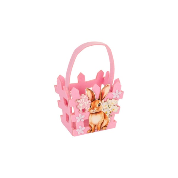 CACHEPÔ / CESTO PÁSCOA 13X12X8,5 CM COM ALÇA FELTRO