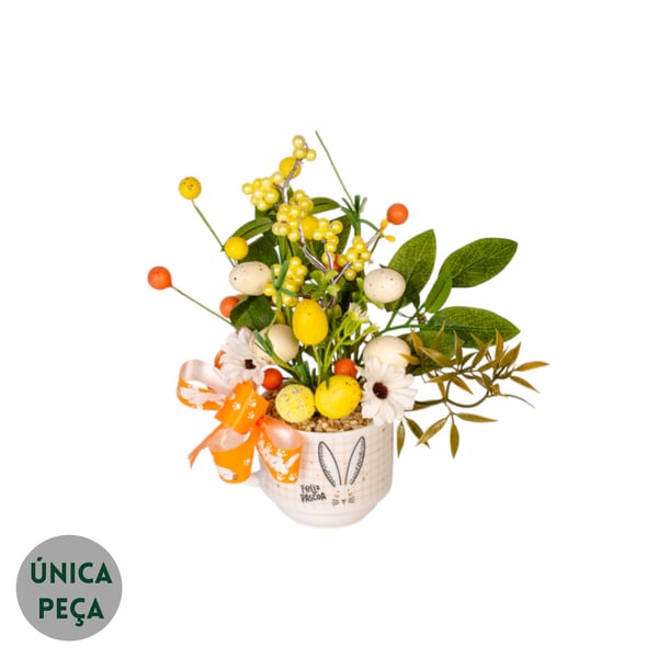 VASO DECORATIVO PÁSCOA  21 CM LAÇO OVOS 