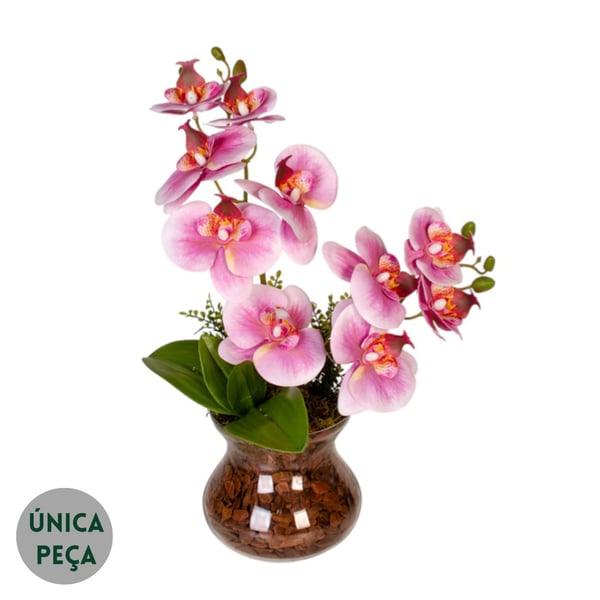 VASO DECORADO INT. 42 CM ORQUÍDEA 