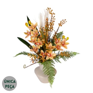 VASO DECORATIVO INT. 59 CM  ORQUÍDEA COM CAPIM