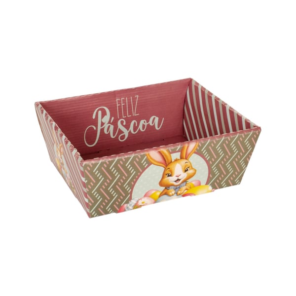 CESTA KRAFT PÁSCOA 8X23X17,5 CM ACOPLADA