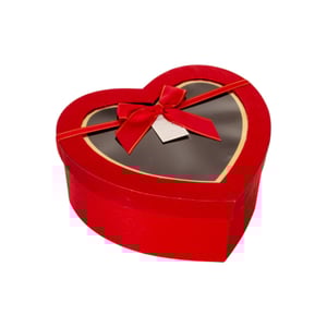 CAIXA CORAÇÃO 9X22X21 CM COM VISOR E LAÇO GLITTER CARTONADA