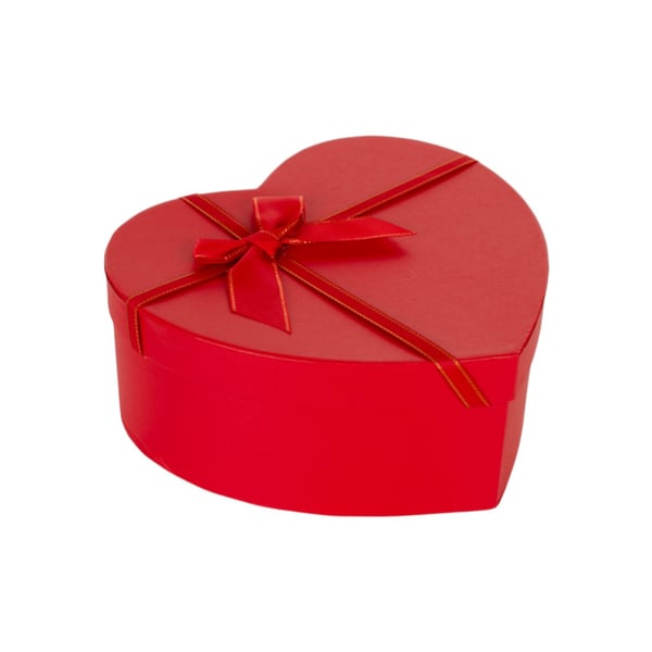 CAIXA CORAÇÃO 9X22X21 CM COM LAÇO CARTONADA