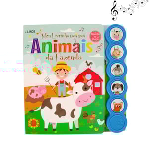 LIVRO LEITURA SONORO 23,5X22 CM ANIMAIS DA FAZENDA 8 PÁGINAS