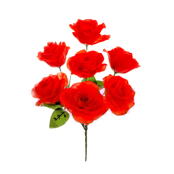 BUQUÊ ROSA X7 40 CM VERMELHO