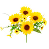 BUQUÊ GIRASSOL X7 30 CM COM CAPIM