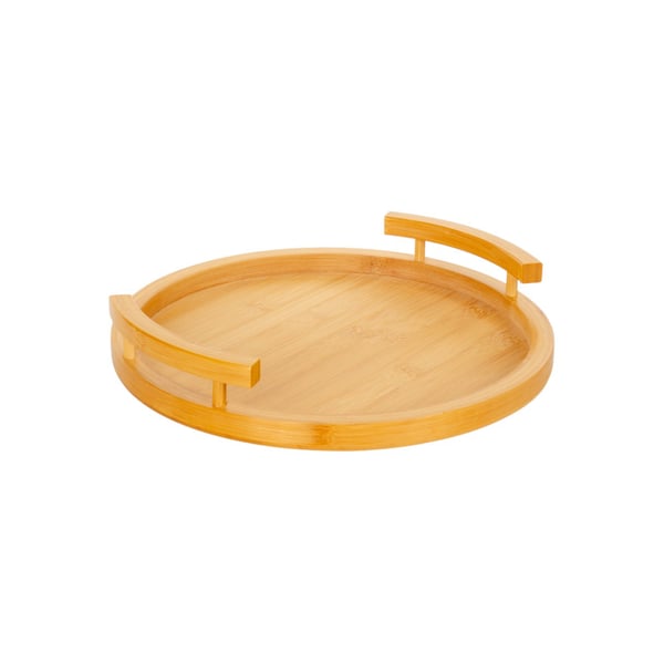 BANDEJA BAMBU 5X30 CM REDONDA COM ALÇAS