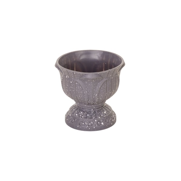 VASO / CACHEPÔ PLÁSTICO 10X10 CM TAÇA CINZA