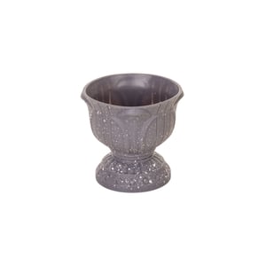 VASO / CACHEPÔ PLÁSTICO 10X10 CM TAÇA CINZA