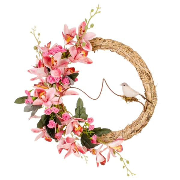 GUIRLANDA ORQUÍDEA 38 CM PÁSSARO