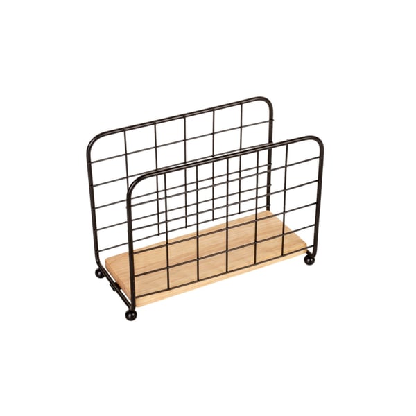 PORTA GUARDANAPOS ARAMADO 15,5X11,5X6,4 CM FERRO E MADEIRA