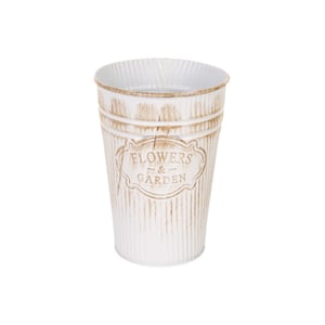 VASO / CACHEPÔ LATA 18X13 CM FLOWERS E GARDEN