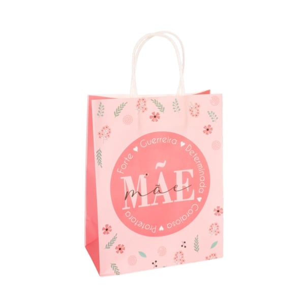 SACOLA PRESENTE 27X21X11 CM DECORADA MÃE FLEXÍVEL