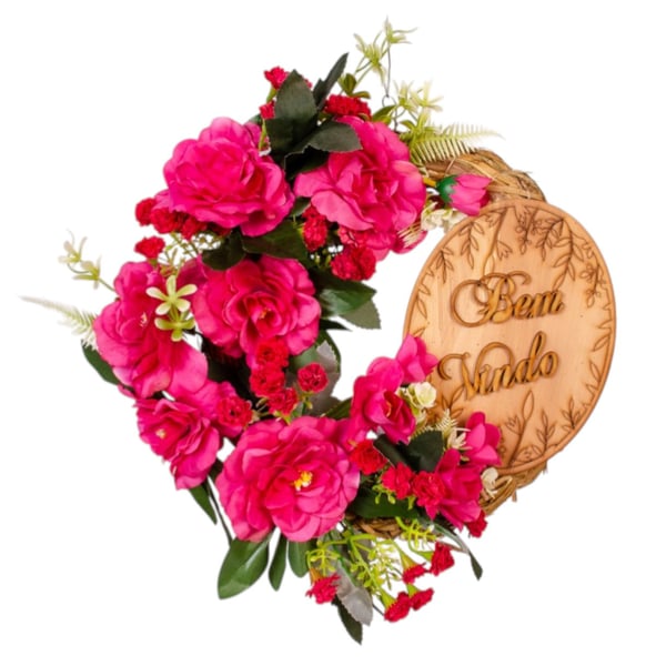 GUIRLANDA BEM VINDO 34 CM  PEÔNIA 