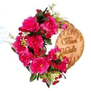 GUIRLANDA BEM VINDO 34 CM  PEÔNIA 