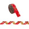 FITA ARAMADA 3,8 CMX9,14 M VELUDO VERMELHO COM DOURADO