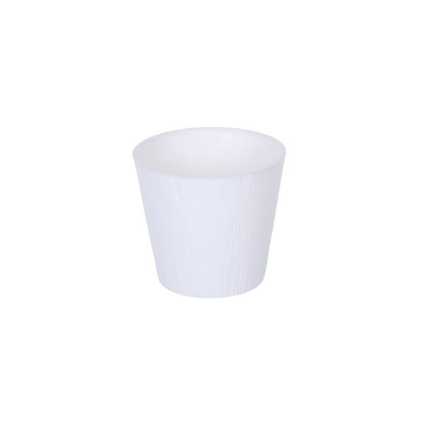 VASO / CACHEPÔ PLÁSTICO 9,5X9 CM BRANCO TEXTURIZADO