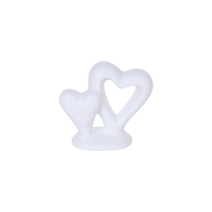 CORAÇÃO CERÂMICA 9X10X5 CM DUPLO BRANCO