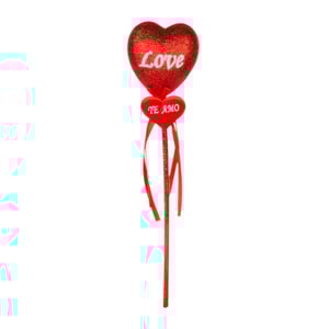 ENFEITE CORAÇÃO 35 CM LOVE TE AMO NO PALITO