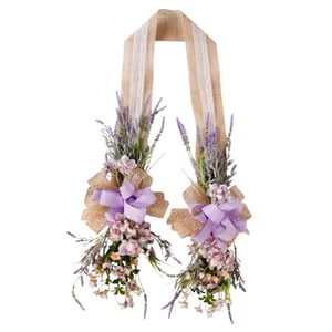 ESCAPULÁRIO / GUIRLANDA 2 M LAVANDA COM LAÇO XADREZ