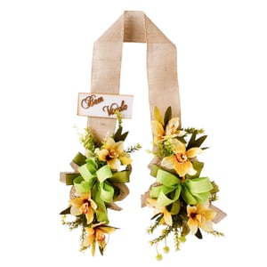 ESCAPULÁRIO / GUIRLANDA 1,60 M BEM VINDO ORQUÍDEA LAÇO VERDE