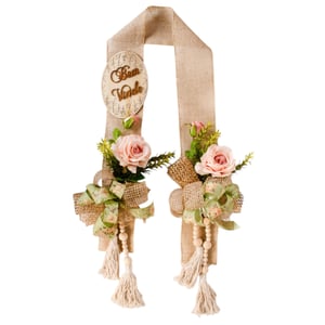 ESCAPULÁRIO / GUIRLANDA 1,60 M BEM VINDO ROSA COM COLAR E LAÇO VERDE