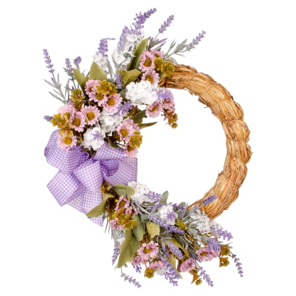 GUIRLANDA LAVANDA 28 CM LAÇO LILÁS 