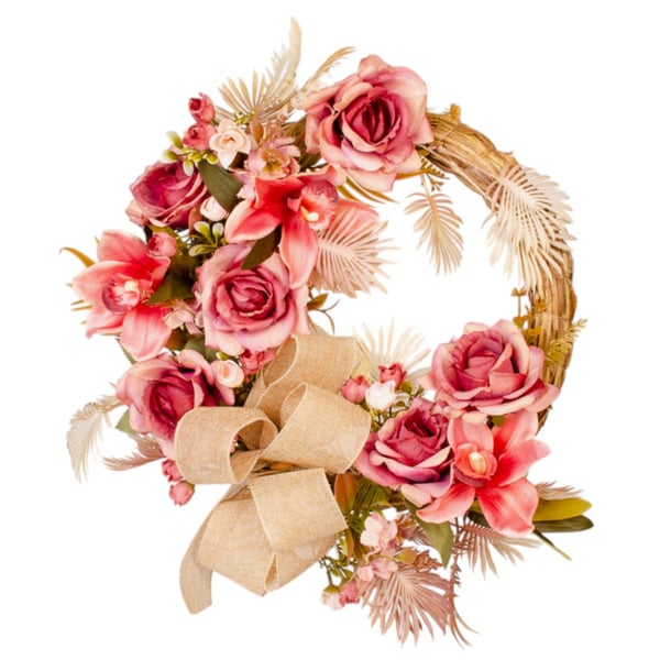 GUIRLANDA ROSA 38 CM LAÇO 