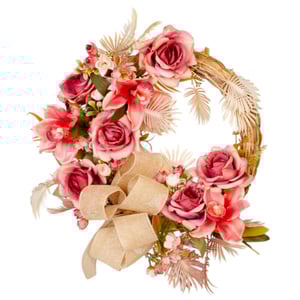 GUIRLANDA ROSA 38 CM LAÇO 