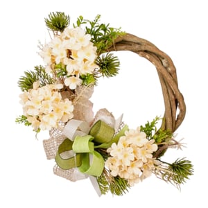 GUIRLANDA HORTÊNSIA 32 CM LAÇO VERDE 