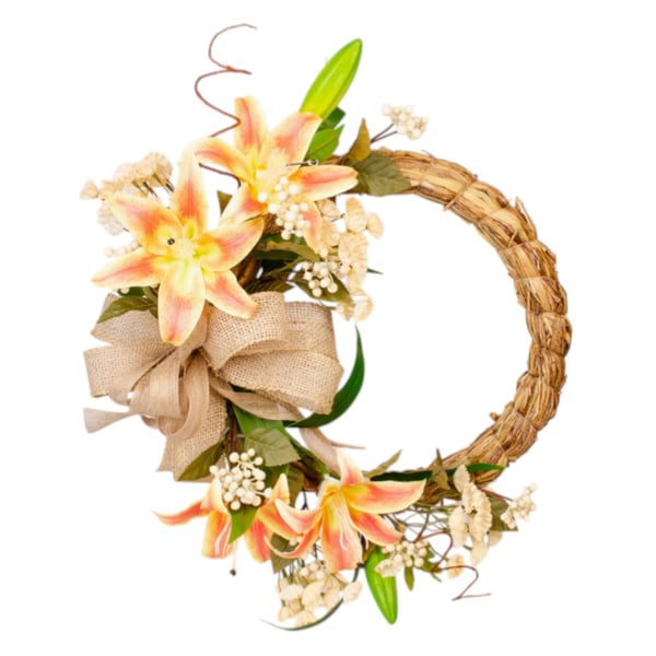 GUIRLANDA LÍRIO E MARGARIDA 40 CM COM LAÇO