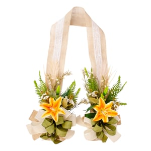 ESCAPULÁRIO / GUIRLANDA 1,60 M LÍRIO E MARGARIDA COM LAÇO