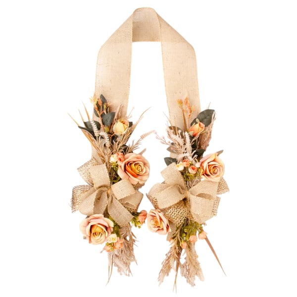 ESCAPULÁRIO / GUIRLANDA ROSA E BOTÃO 80 CM COM LAÇO