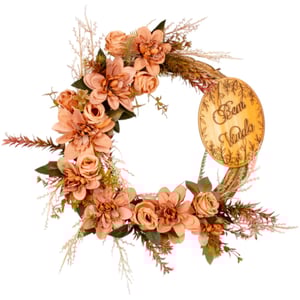 GUIRLANDA BEM VINDOS 40 CM DÁLIA E BOTÃO OUTONAL