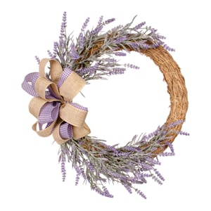 GUIRLANDA LAVANDA 35 CM LAÇO XADREZ LILÁS