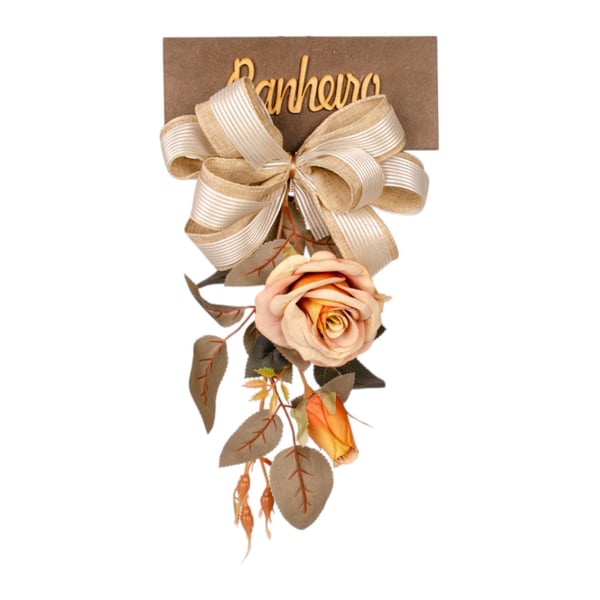 GUIRLANDA BANHEIRO 40 CM ROSA E BOTÃO