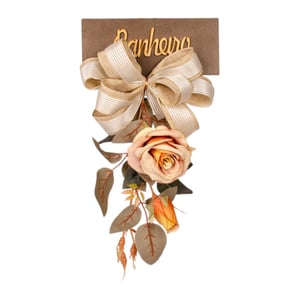 GUIRLANDA BANHEIRO 40 CM ROSA E BOTÃO