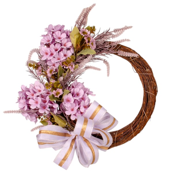 GUIRLANDA AZALEIA LILÁS 35 CM COM LAÇO