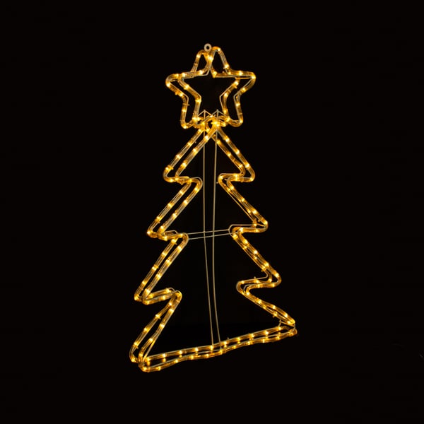 ÁRVORE DECORATIVA LEDS 73X46X9 CM  FIXA BRANCO QUENTE COM MANGUEIRA LUMINOSA 220V