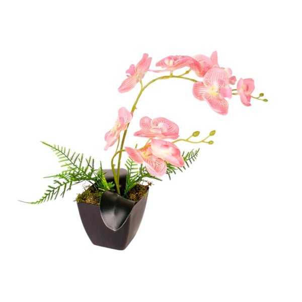 VASO DECORATIVO INT. ORQUÍDEA 38 CM COM SAMAMBAIA 