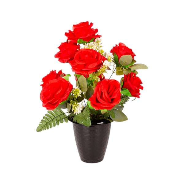 VASO DECORATIVO INT. ROSA 39 CM COM SAMAMBAIA